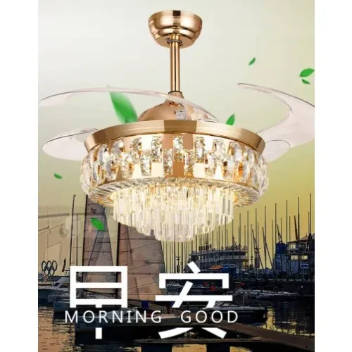 Blade Led Retractable Blades Ceiling Fan With Remote Control And Light Kit