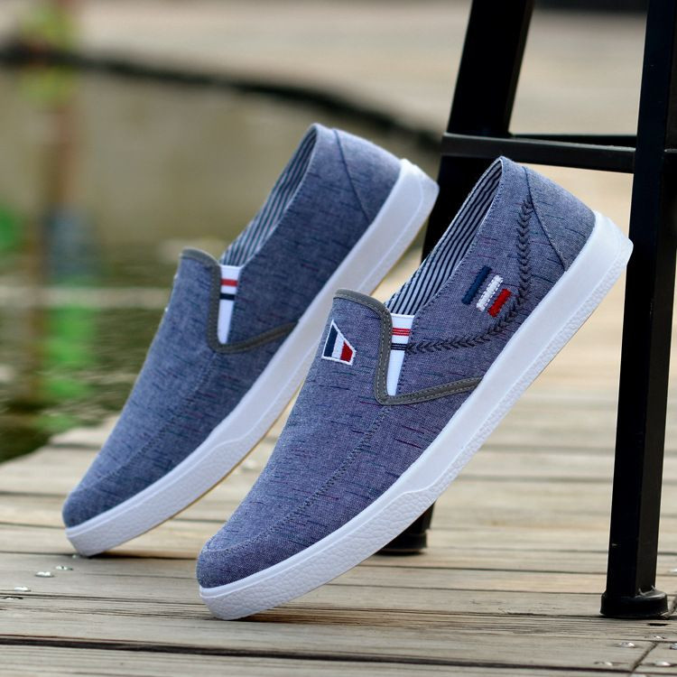 Men new style black retro casual canvas shoes