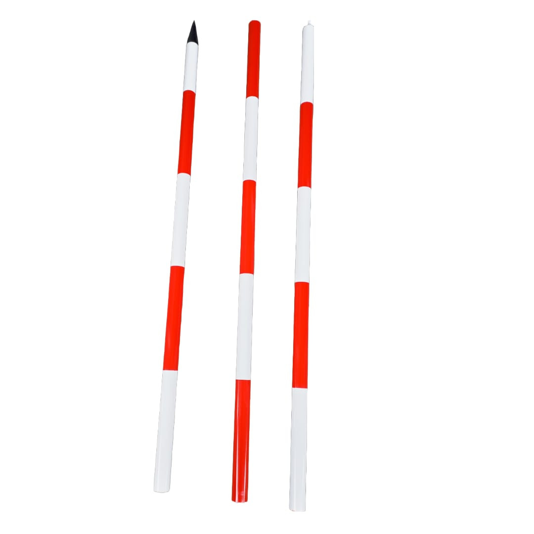 Range Pole, Surveying 3m X 3 Sections, Aluminum For Marks