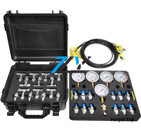 High Accuracy Hydraulic Test Kit 5 Pressure Gauges 13 Test Fittings 14 Tee 5 Test Hoses, Hydraulic Test Gauge Kit