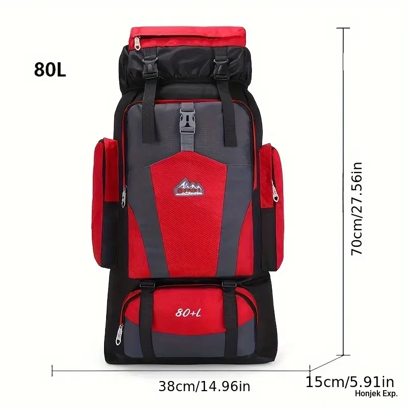 Big 80L Waterproof Nylon Climbing Bag Camping Outdoor Sport Bags Mountaineering Rucksacks Huntin More