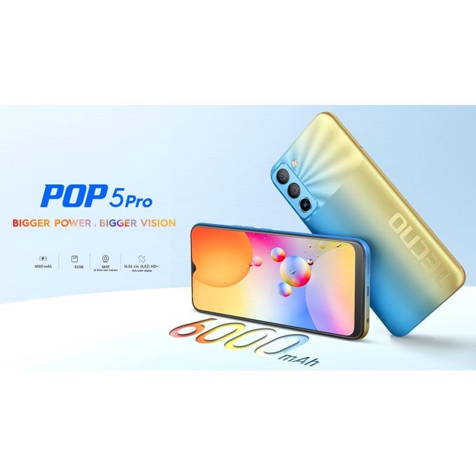 Tecno POP 5 Pro 6.52" HD+ 2GB RAM/32GB ROM Android 11